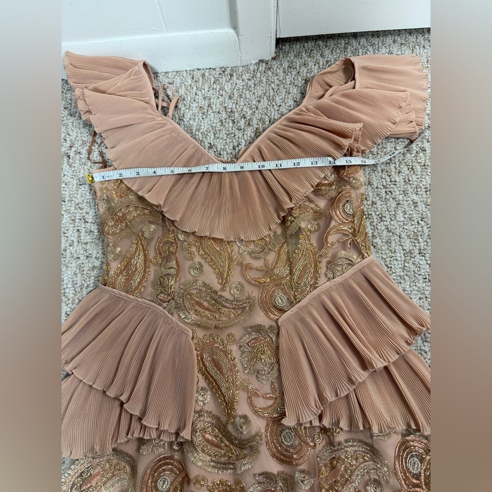 Alice McCall metallic paisley ruffle dress size 8 - Picture 6 of 7